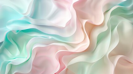 Obraz premium Soft colorful fabric texture waves abstract art gentle design