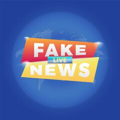 Live fake news banner vector illustration