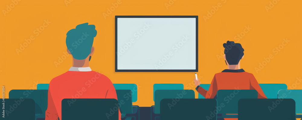 Poster A man giving a presentation using a projector