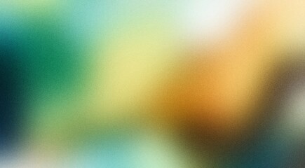 Orange yellow blue green white grainy gradient background, black backdrop, noise texture effect,webpage header, wide banner size