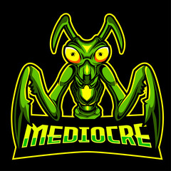 mantis mascot logo e sport gaming concept illustration