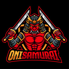 Samurai warrior esport mascot logo design