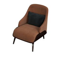 Naklejka premium armchair isolate on a transparent background, interior furniture, 3D illustration, cg render 