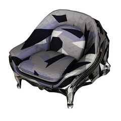 armchair isolate on a transparent background, interior furniture, 3D illustration, cg render
