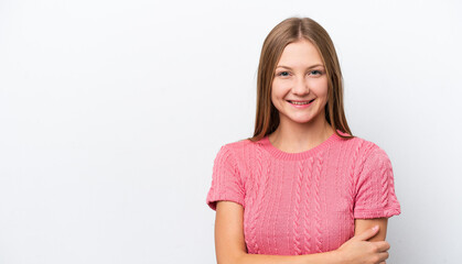 Fototapeta premium Young Russian woman isolated on white background laughing