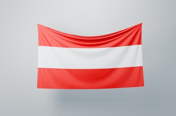 Austria National Flag Waving Proudly. 3D Flag Banner Illustration image.