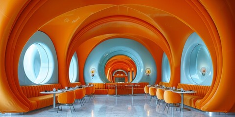Retro-futuristic diners where classic Americana comfort foods get an atomic age makeover with Space Age plating styles