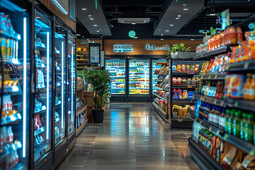 Generative AI - A modern interior of a supermarket