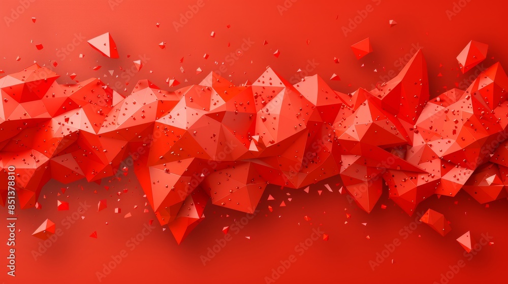 Poster colorful abstract design with geometric shapes and gradients background, overlapping red color abstr