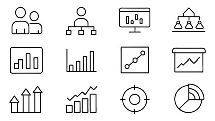  Chart histogram continuous vector illustration on white background.