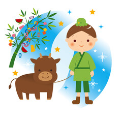 七夕　牛飼いの彦星