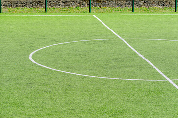 Fototapeta premium detail of the central zone of a football field