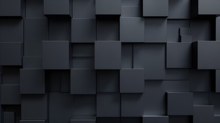 D rendered abstract black geometric background. D rendered abstract black geometric background. Minimalist Geometric 3D Structure on Black Tech Background.
