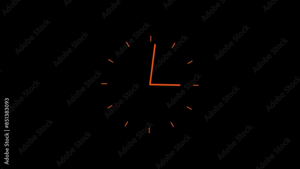 Poster abstract new analog clock icon animation.