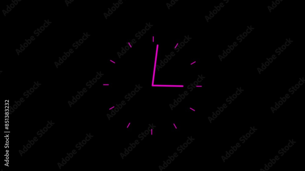 Poster abstract new analog clock icon animation.