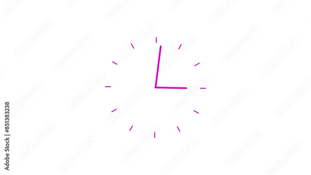 Poster abstract new analog clock icon animation.