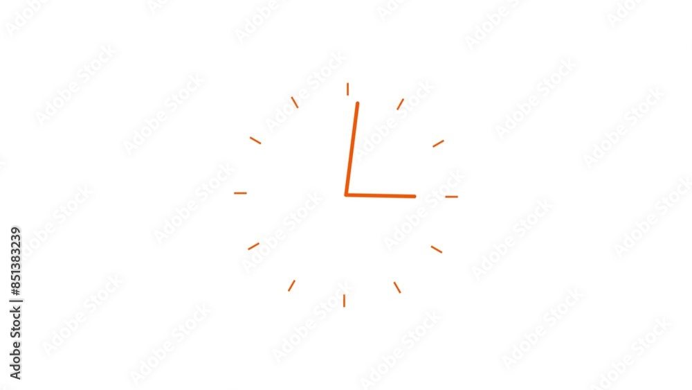 Poster abstract new analog clock icon animation.
