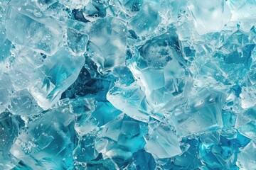 Aquamarine ice texture with frosty crystals