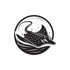 Stingray Silhouette - Stingray Illustration - Stingray Vector.