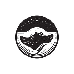 Stingray Silhouette - Stingray Illustration - Stingray Vector.