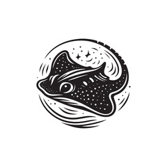 Stingray Silhouette - Stingray Illustration - Stingray Vector.