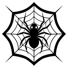 Obraz premium spider net vector silhouette illustration