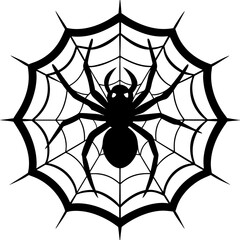 Obraz premium spider net vector silhouette illustration