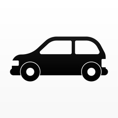 Flat car silhouette icon element asset design