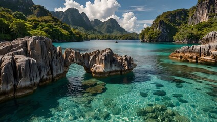 The hidden paradise of Palawan, Philippines, where pristine beaches and crystal-clear waters beckon...
