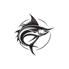 Swordfish Vector Silhouette - Swordfish Illustration - Fish Vector