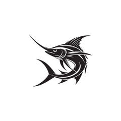 Swordfish Vector Silhouette - Swordfish Illustration - Fish Vector