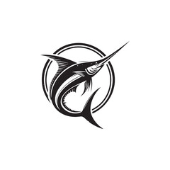 Swordfish Vector Silhouette - Swordfish Illustration - Fish Vector