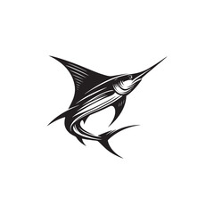Swordfish Vector Silhouette - Swordfish Illustration - Fish Vector
