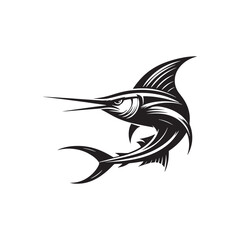 Swordfish Vector Silhouette - Swordfish Illustration - Fish Vector