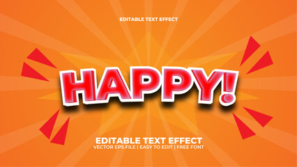 happy editable text effect