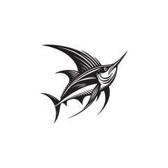 Swordfish Vector Silhouette - Swordfish Illustration - Fish Vector