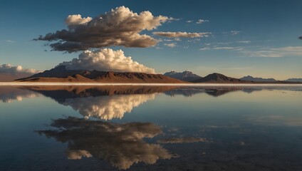 The surreal beauty of the Salar de Uyuni in Bolivia, the world's largest salt flat, where the sky meets the earth in a mesmerizing horizon ai_generated