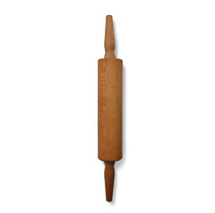 Vintage retro wooden rolling pin on white