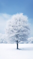 Lone tree in a winter season.