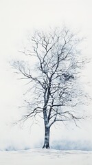 Lone tree in a winter season.