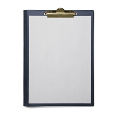 White Paper On Clip Board on white background