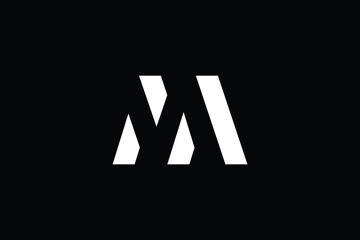initial letter M negative space iconic logo, letter M analytics finance business logo, letter M financial investment iconic business logo, logomark
