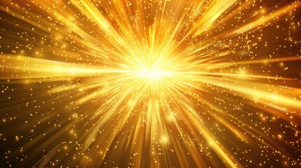 Obraz premium Burst Gold. Abstract Starburst Explosion in Luxurious Gold Background