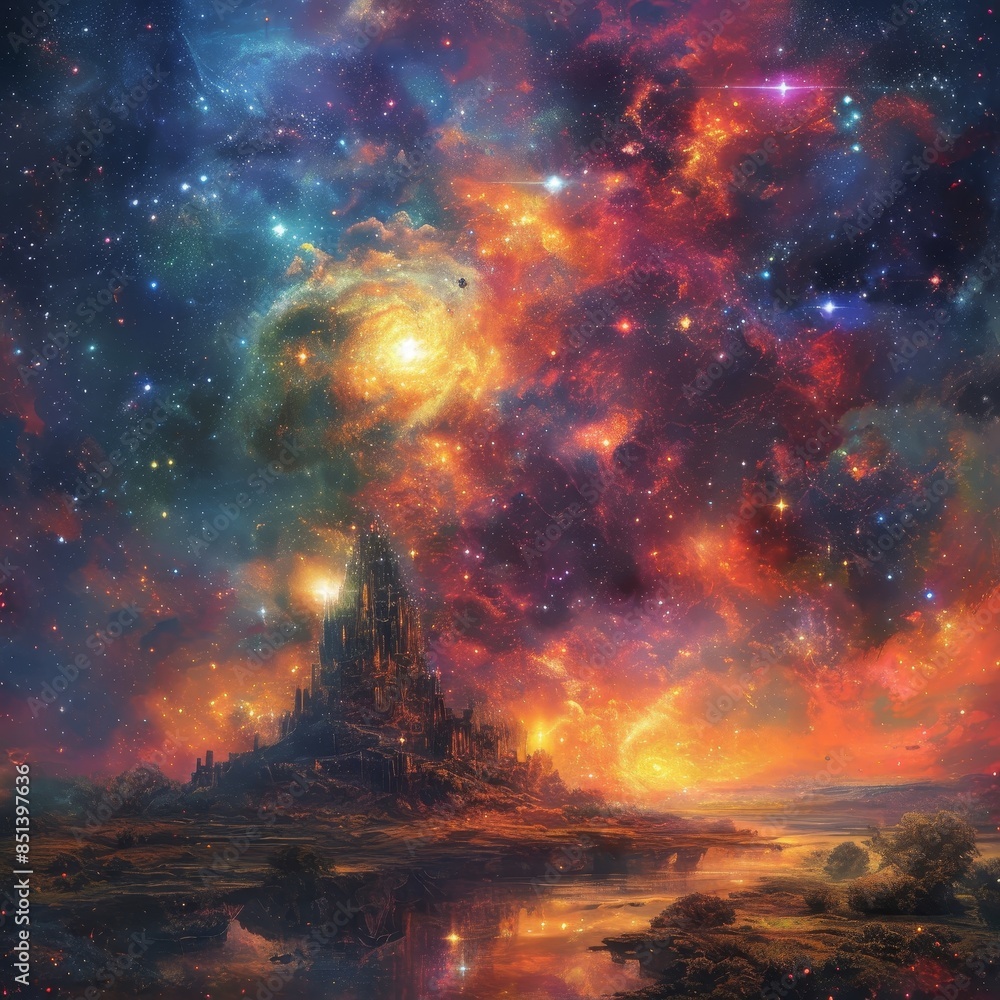 Wall mural galactic transformation of nebulas