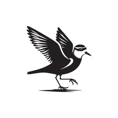 Plover Vector Silhouette - Plover Illustration - Plover bird Vector.
