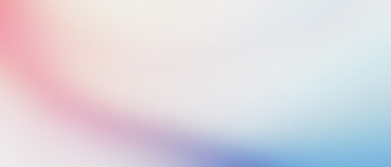 Abstract Gradient Background with Soft Pastel Colors in Pink, Blue, and White, blurred noise and grainy texture