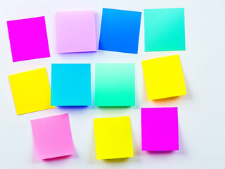 a vibrant array of sticky notes on a white background