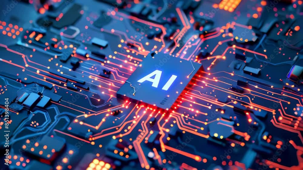 Poster generic computer motherboard driven by an artificial intelligence processor