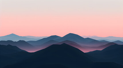 Obraz premium Minimal hills flat style illustration background