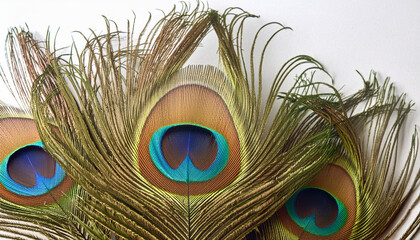 Obraz premium A Detailed Closeup of a Vibrant Peacock Feather With Its Eye Spot